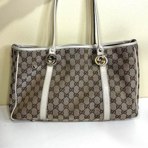 S⭕️LD. Gucci Twin Canvas Tote - Picture 7 of 16